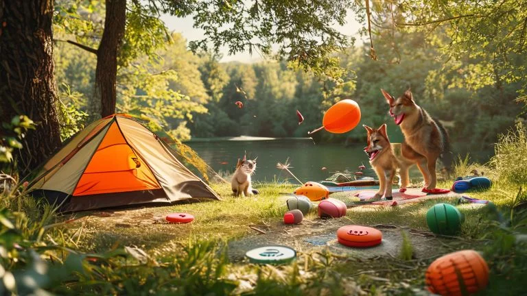 Brinquedos Ideais para Animais se Divertirem em Acampamentos